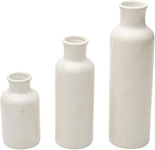 Scott Living Jarrones de hombro de cerámica, juego de 3, blanco