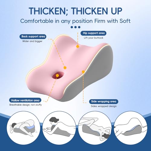 Image of Latex Comfort Pillow for Adults | Supportive Cushion for Pregnancy, Relaxation & Couples | All-Purpose Sleeping & Lounging Pillow with Washable Cover-Pink
