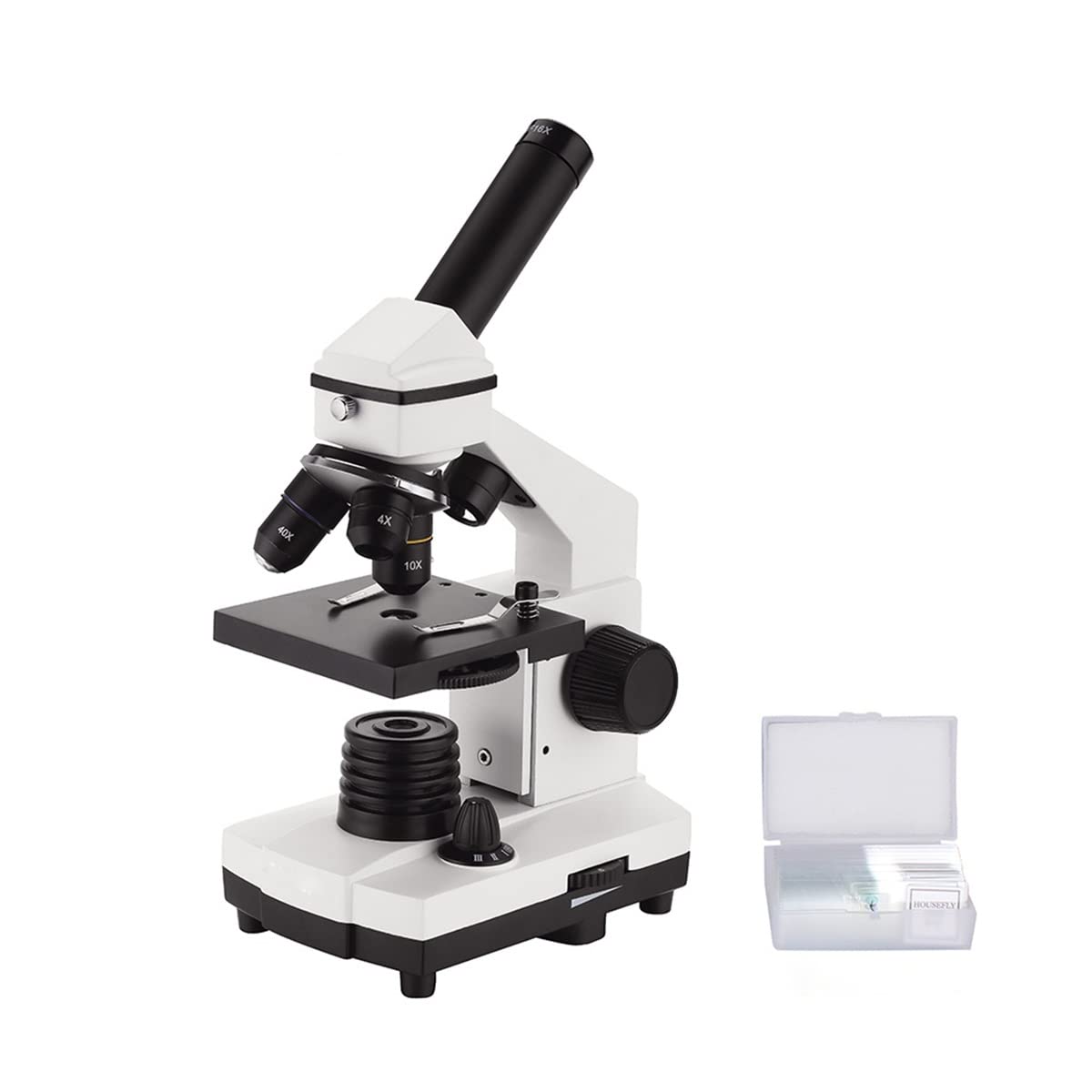 Microscope Monocular Biological Microscope 64-640X Up/Down for Cells Slides Watching Students Kids Education Gift