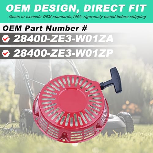 Adefol Terugslagstarter voor Honda GX340 GX390 11HP 13HP 18HP 20HP motor, GX390 trekstart montage + touw + starterbeker vervangende onderdelen vervangt 28400-ZE3-W01ZA trekstart - Afbeelding 6
