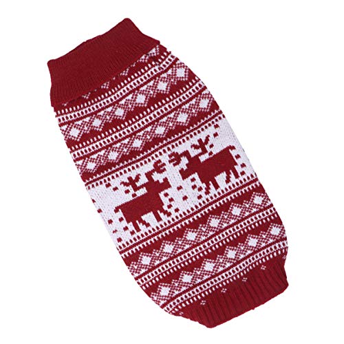 Kisangel Bezaubernder Weihnachtspullover Für Hunde Pullover Haustiermode Warm Rot XXL