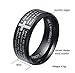 ALEXTINA Men's 8MM Stainless Steel Bible Verse Christian Lord's Prayer Cross Ring Wedding Band Black Size 10