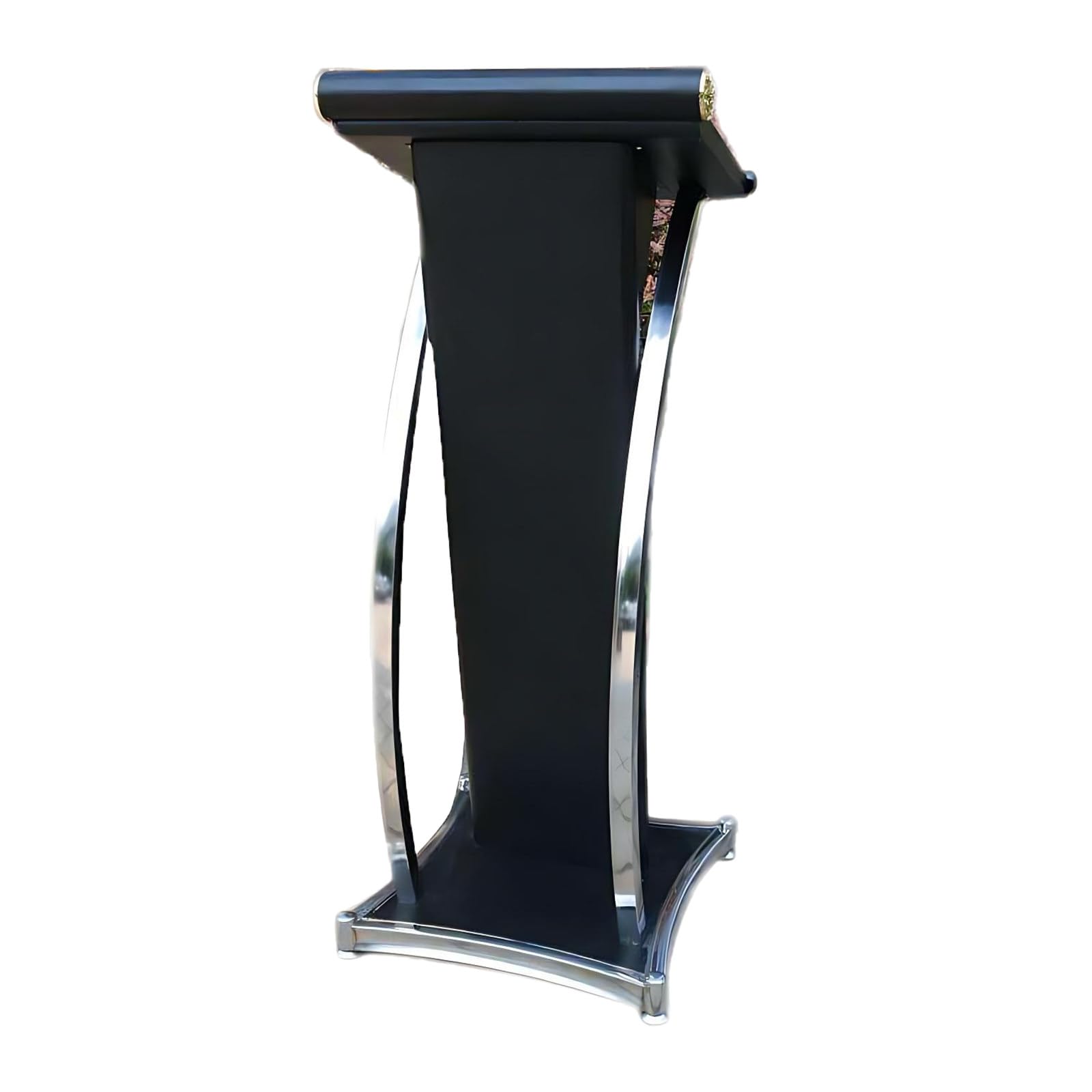 Pupitre en métal incurvé - Hauteur 120 cm, Plateau inclinable réglable, élégant gaufrage, Base Solide, idéal pour Ordinateurs Portables et Documents, Disponible en Blanc,