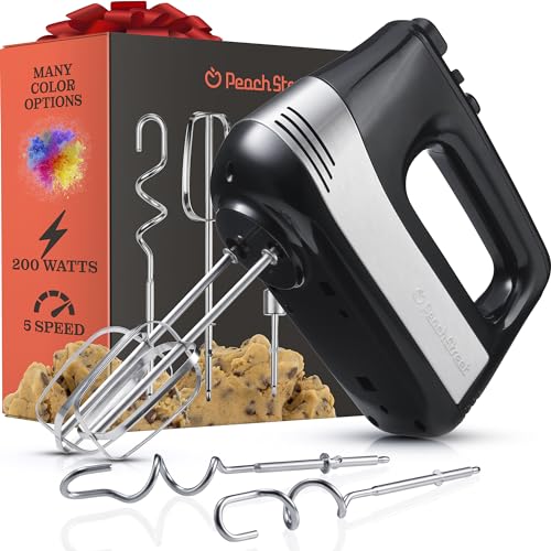 Powerful Electric Kitchen Hand Mixer, 200 Watts, 5 Speed...