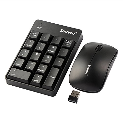 Numeric Keypad & Mouse Combo, Sunreed 2.4G Wireless Mini USB Number Pad Keyboard and Mouse for Laptop Desktop Notebook - Just One USB Port