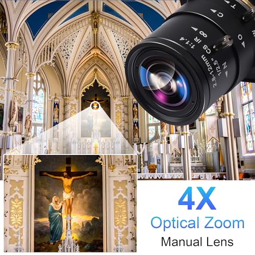 Image of SVPRO 4K Webcam - HDMI /USB Dual Interface, Manual Zoom, 2.8-12mm CS Mount Lens for Close-up, CMOS IMX415 Industrial Camera for Machine Vision