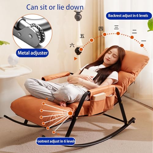 Chaise à bascule d'extérieur pour terrasse et camping avec coussin confortable