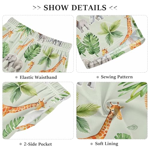 Cute African Animals A Short Pajama Pants Bottoms Soft Sleepwear with Pockets3