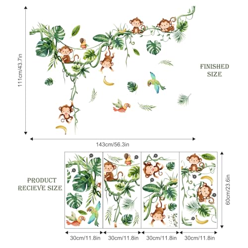Supzone Vinilo Decorativo Mono Trepador Selva miniatura 6
