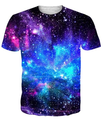 Fanient Tshirt Damen Herren 3D Tshirts Unisex Galaxis Drucken T-Shirts Men Streetstyle Cool Shirt Kurzarm S