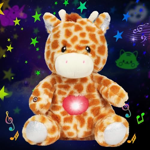 Cuteoy Plüsch Giraffe Star Projektor Musikalisch Einstellbar Singen Nacht Licht Gefüllte Tiere Leuchtende Plüschtiere Spielzeug Geschenke für Kinder Geburtstag Ostern Weihnachten,12''