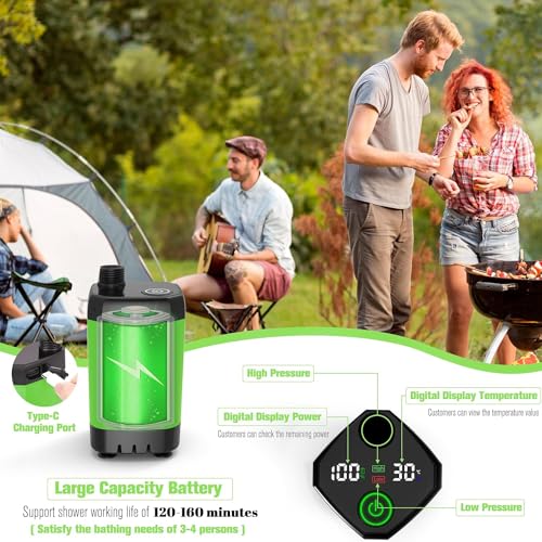 Upgrade-Camping-ShowersPortable-Camp-Shower6000mAh-Rechargeable-Camp-ShowerPortable-Outdoor-ShowerPortable-Shower-PumpElectric-ShowerPortable-Camping-Shower-PumpWater-to-Gentle-Shower2H-Work