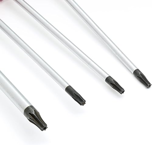 Miniatura 3 de Piutouyar Juego de 8 destornilladores magnéticos Torx - T8, T9, T10, T15 Torx destornilladores de seguridad, 0.118 in, 2.953 in de largo (rojo)