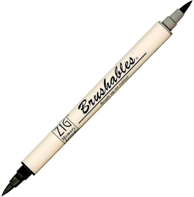 Kuretake Zig BRUSHABLES BLACK, TWOTONED pen, Twin brush
