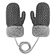 AfinderDE Kinder Kleinkind Baby Winter Fausthandschuhe Doppel Strickhandschuhe Fingerlos Handschuhe Jungen Mädchen Warme Vollfingerhandschuhe Infant Verdicken Strick Handschuhe für 1-4 Jahren
