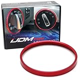 iJDMTOY Sports Red Aluminum Driver Side Headlamp Switch Surrounding Ring Cover Trim Compatible with Volkswagen PQ35 PQ46 Platform MK5 MK6 Golf GTI A5 Jetta, B6 B7 Passat CC Touran Tiguan, etc