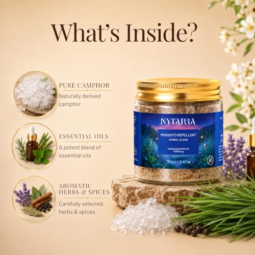 Image of Nytarra Mosquito Repellent Herbal Blend | DEET Free Plant Based Mosquito Defense for Home | Refreshing Herbal Aroma | Long Lasting Fragrance | Protective Shield Against Mosquitoes | Up to 4-6 Hours