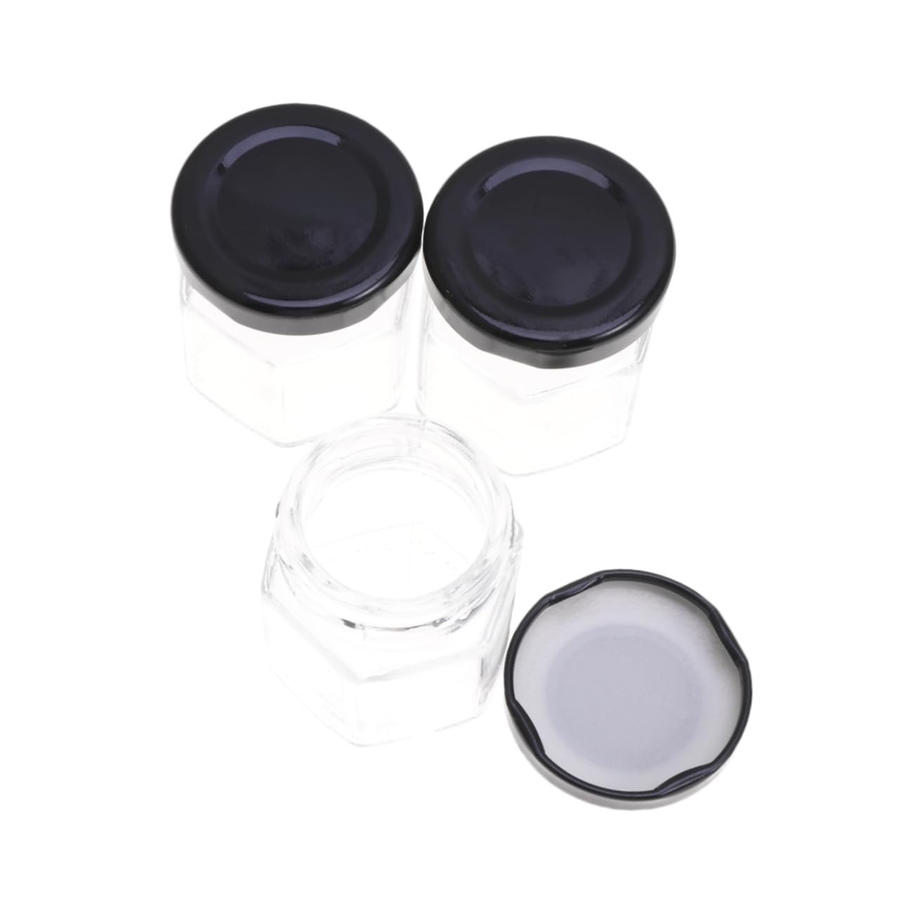 ABOOFAN Vorratsglas 24 Stück Glas mit Bügelverschluss für Lebensmittel | Sechskantform, für Kaffeebohnen und Kleinteile, Passend für Theke oder Feier