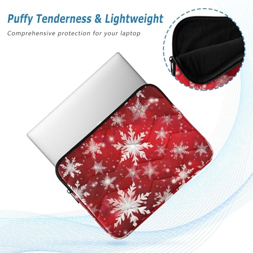 Funda para portátil 13-14 pulgadas impermeable rojo copos de nieve miniatura 5