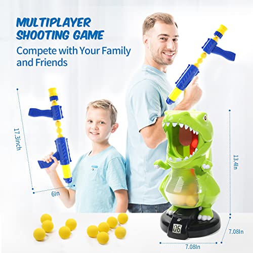Eaglestone Dinosaur Shooting Toys For Boys Girls, Kids Target Shooting Games W/ Air Pump Gun Birthday Party Supplies & Lcd Score Record, Sound, 24 Foam Balls, Electronic Target Gift For Toddlers #TOP2