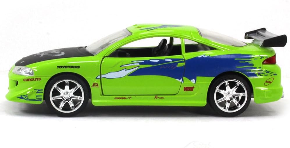 Brian's Mitsubishi Eclipse Damaged Version, Glossy Green Toys 36356-1/32 Scale Diecast Model Car