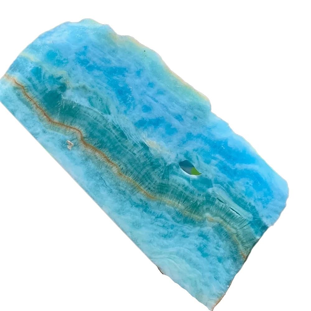 AARTERZZA 1pc 410-500g Blue Polarized Crystal Quartz slicegemstone Decoration