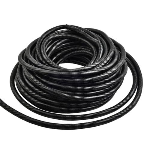 MOCNT Tubo Corrugado Coche Flexible Alambre Tubo Corrugado Cerrado Organizador de Cable Conducto Funda Cables Gestión Protección Manguera Exterior 7mm Longitud 5Metros