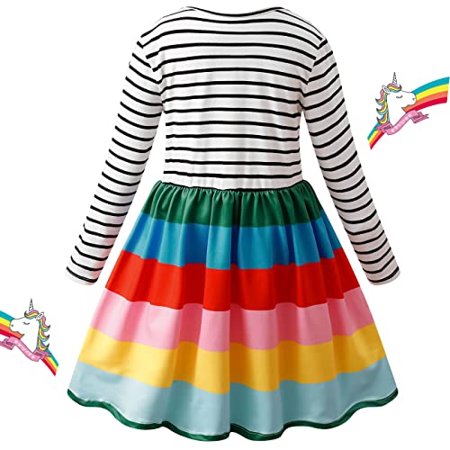 VASCHY Cute Long Sleeve Princess Party Outfit, Toddler to Big Kid Girls Clothing 2-10T2