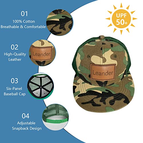 Personalized Camo Toddler Baseball Cap: Mesh Back Baby Trucker Hat with Customized Name - Breathable Sun Hat for Boys Girls4