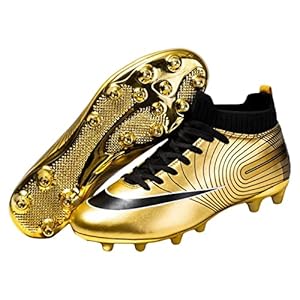 Voetbalschoenen voor jongens | Antislip slijtvaste voetbalschoenen voor jongens,Jongenslaarzen Voetbal Herfst Nieuwe kinderschoenen Jongens Hoge rubberen nagels Platte schoenen voor sport Tebinzi