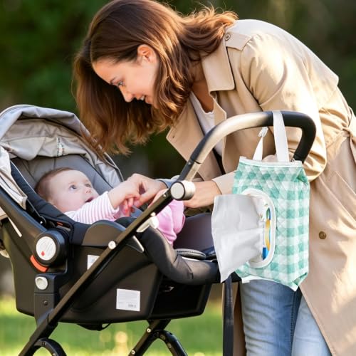 Quilted Baby Wipe Holder, Diaper Pouch Hanging Wet Wipes Bag - image 2