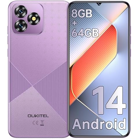 OUKITEL C53 Android 14 Smartphone with 6.6" Screen Cover