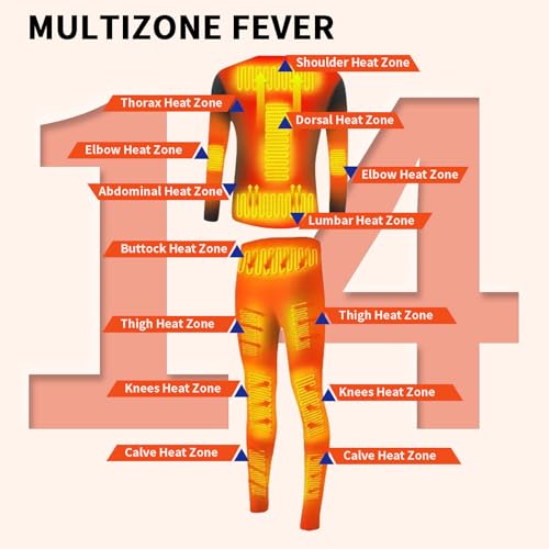 Electric Heated Underwear Set Fleece Lined Thermal Body Suit Men Winter Motorcycle Top Pants3