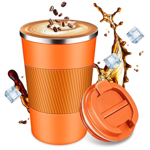 Insulated Travel Coffee Cup with Leak Proof Lid,To Go Camping Stainless Steel Vacuum Coffee Mug, Reusable Coffee Tumblers Hot & Cold Drinks Gifts Multiple Sizes and Colors