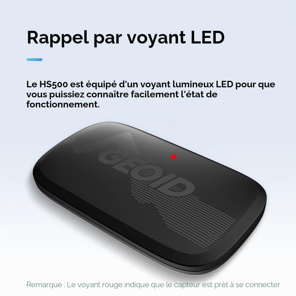 GEOID HS500 Moniteur de fréquence Cardiaque Sangle de Poitrine, Bluetooth 4.2/Ant+, Capteur de fréquence Cardiaque étanche IP67, Compatible Wahoo, Zwift