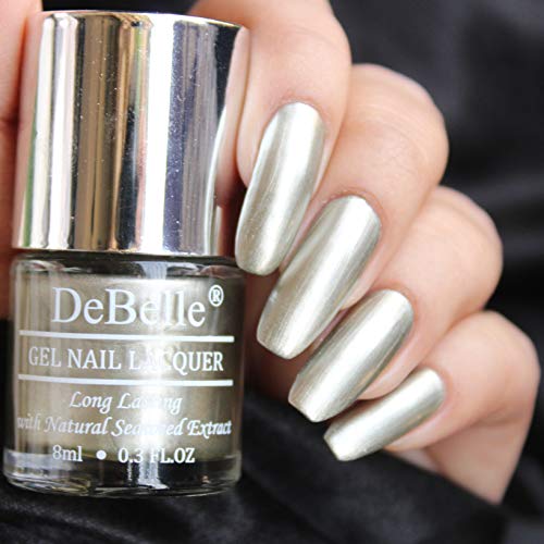 Image of DeBelle Gel Nail Polish Rustique Gold (Metallic Rust Gold Nail Paint)|Non UV - Gel Finish |Chip Resistant | Seaweed Enriched Formula| Long Lasting|Cruelty and Toxic Free| 8ml