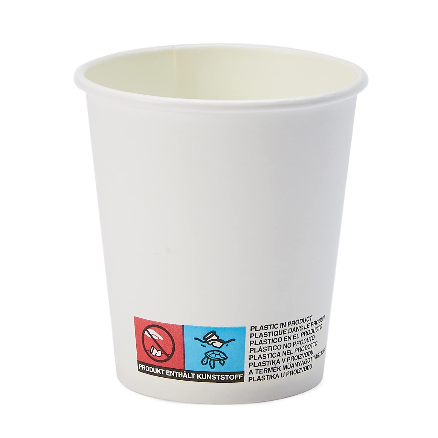 Amazon Basics Bicchieri di carta per bevande calde, polietilene, 207 ml, confezione da 150, Bianco