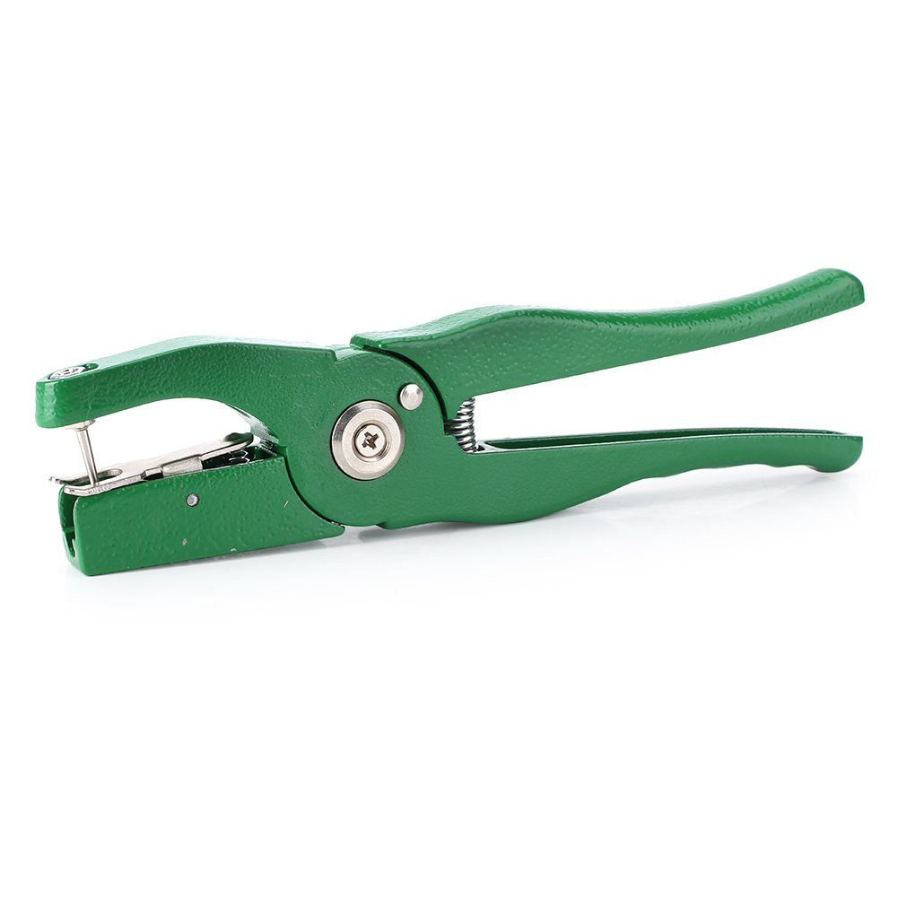 Cninba13 4.8X4cm(1.9x1.6inch) Livestock Ear Tag Caliper Pliers Puncher Applicator Cattle Clamp With Numbered Tags Aluminium Green For Pig Goat Cow Dog