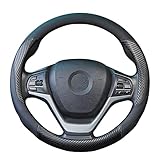 ZATOOTO ハンドルカバー 軽自動車用 sサイズ 握りやすい 滑り止めカーボン おしゃれ ステアリングカバー 3Dグリップ 手触りよし アクセサリー 車用内装パーツ ブラック LY113-B