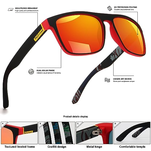 Polarized Sunglasses for Men Women Driving Sports Hiking Sun Glasses Classic Square Frame UV400 Protection - Image 6