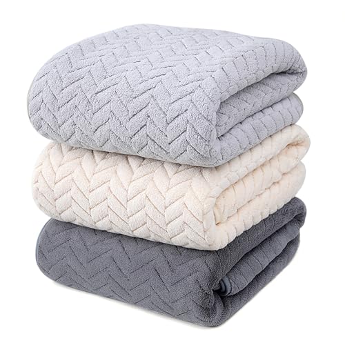 Catálogo de Toallas de baño grandes - 5 favoritos. 45 YURIRIA Toallas de Baño 3Packs Ultra Suaves Juego De Toallas Absorbentes de Gran Tamaño, Toalla de Microfibra de Secado Rápido para Baño, Hotel, Hogar, Piscina(Gris Oscuro +...