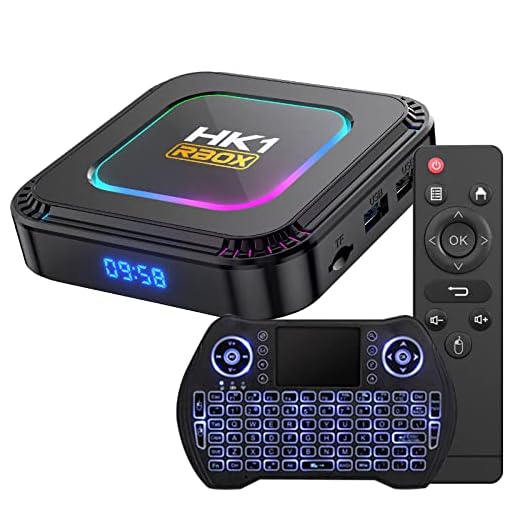 Android TV Box 10.0 4GB 32GB Smart TV Box RK33318 Set Top Box with Backlit Wireless Keyboard USB 3.0 Ultra HD 1080P 4K HDR Dual Band WiFi 2.4 5.8GHz BT 4.1 Streaming Media Player