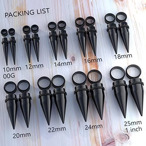 Big Gauge Ear Stretching Kit 00G to 1 inch Tapers Metal Tunnels Surgical Stainless Steel Piercing Jewelry4