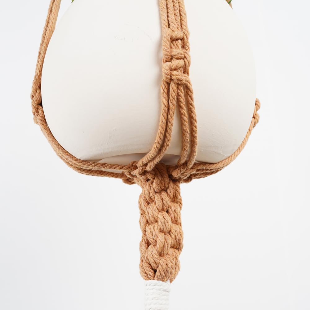 janeunique Macrame Plant Hanger Indoor Outdoor Hanging Plant Potted Plant Flower Holder Boho Style for Garden Home Decor (Pot not include) - Image 4