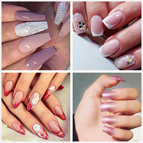 Nail Tips Natural Fake Nails - Ejiubas Acrylic Nail Tip 500PCS French Nails Tips Half Cover Fakes Nails False Nails 10 Sizes with Case for Nail Salon and DIY Nail Art - Thumbnail 3