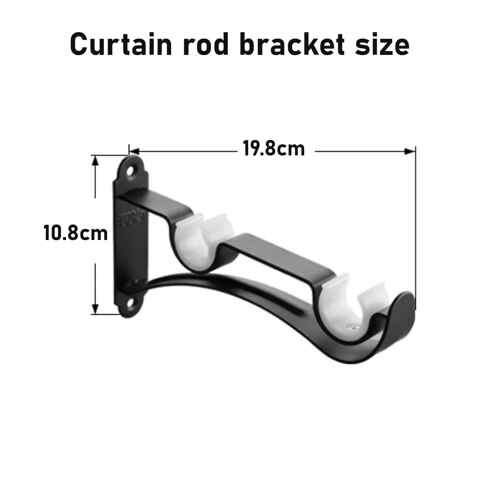 HeavyDuty podwójny karnisz, 28 mm, stop aluminium z dekoracyjnymi końcówkami, obsługuje 49 kg, idealny do dzielenia pokoju, salonu i sypialni, czarny, 190 cm