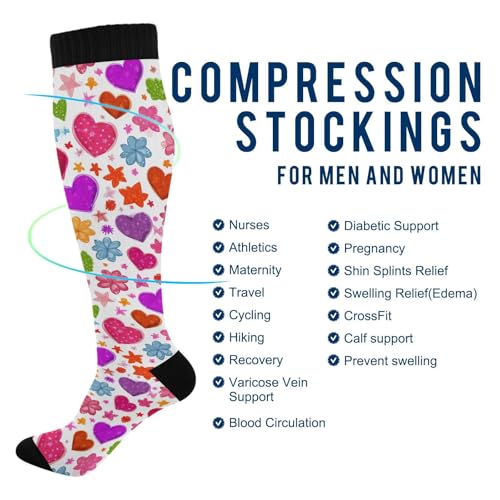 Image of Pigsaly Red White Polka Dot Womens Compression Socks Athletic Tube Sock Knee High Socks Outdoor Sport Socks