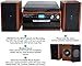 Boytone BT-24MB Bluetooth Classic Style Record Player Turntable with AM/FM Radio, CD/Cassette Player, 2 Separate Stereo Speakers, Record from Vinyl, Radio, and Cassette to MP3, SD Slot, USB, AUX.