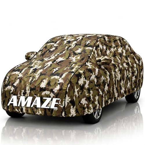 Image of Safe-Cars New Jungle 100% Waterproof Amaze Car Cover | Polyester Car Body Cover for Rain & Sun | UV Protection, Dustproof, Scratch Resistant, Windproof, Heat Resistant, Custom Fit