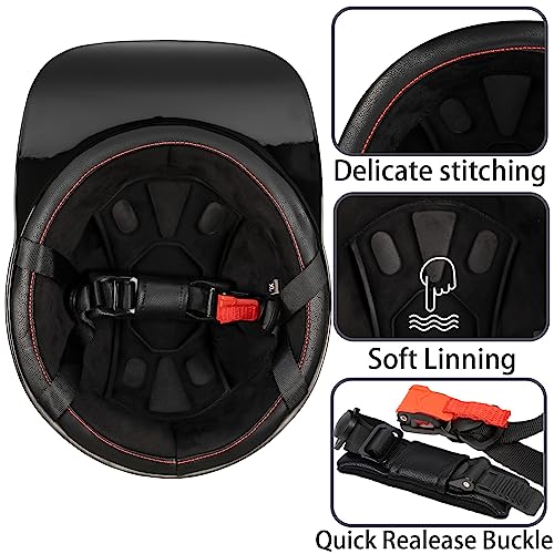 Yesmotor Baseball Style Cap Retro Motorcycle Helmet Unisex-Adult - Dot Approved (Light Black, M) #TOP4